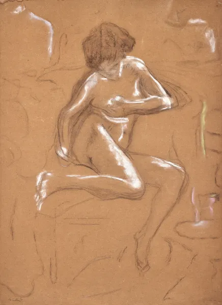 Nu assis sur un canapé av Édouard Vuillard