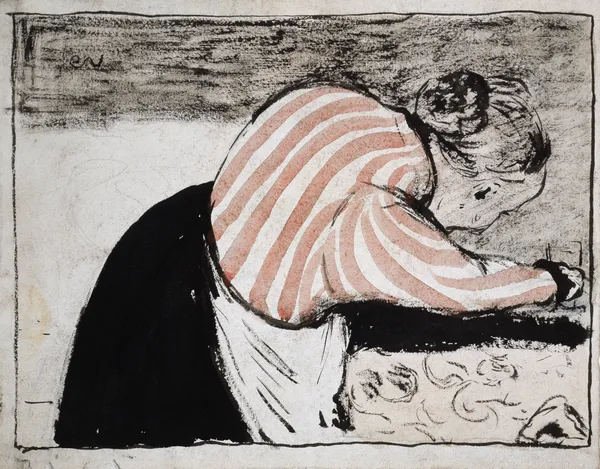 Old woman setting the table av Édouard Vuillard