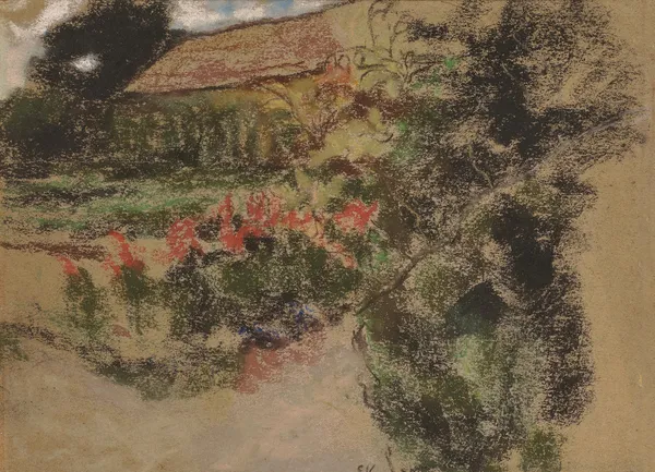Vue sur le potager des Clayes av Édouard Vuillard