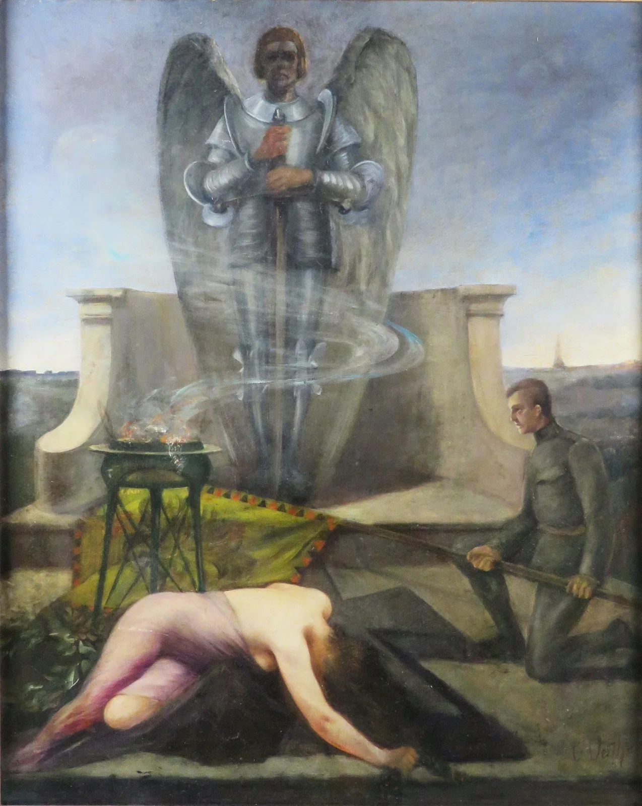 Ehrung an einem Heldendenkmal av Eduard Veith