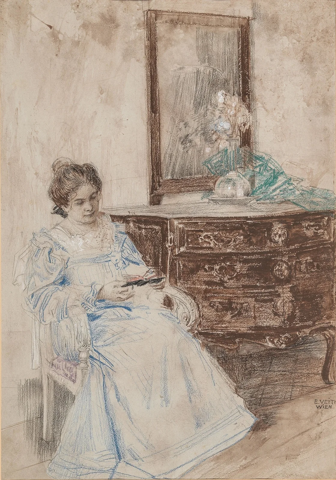 Lesende Frau av Eduard Veith