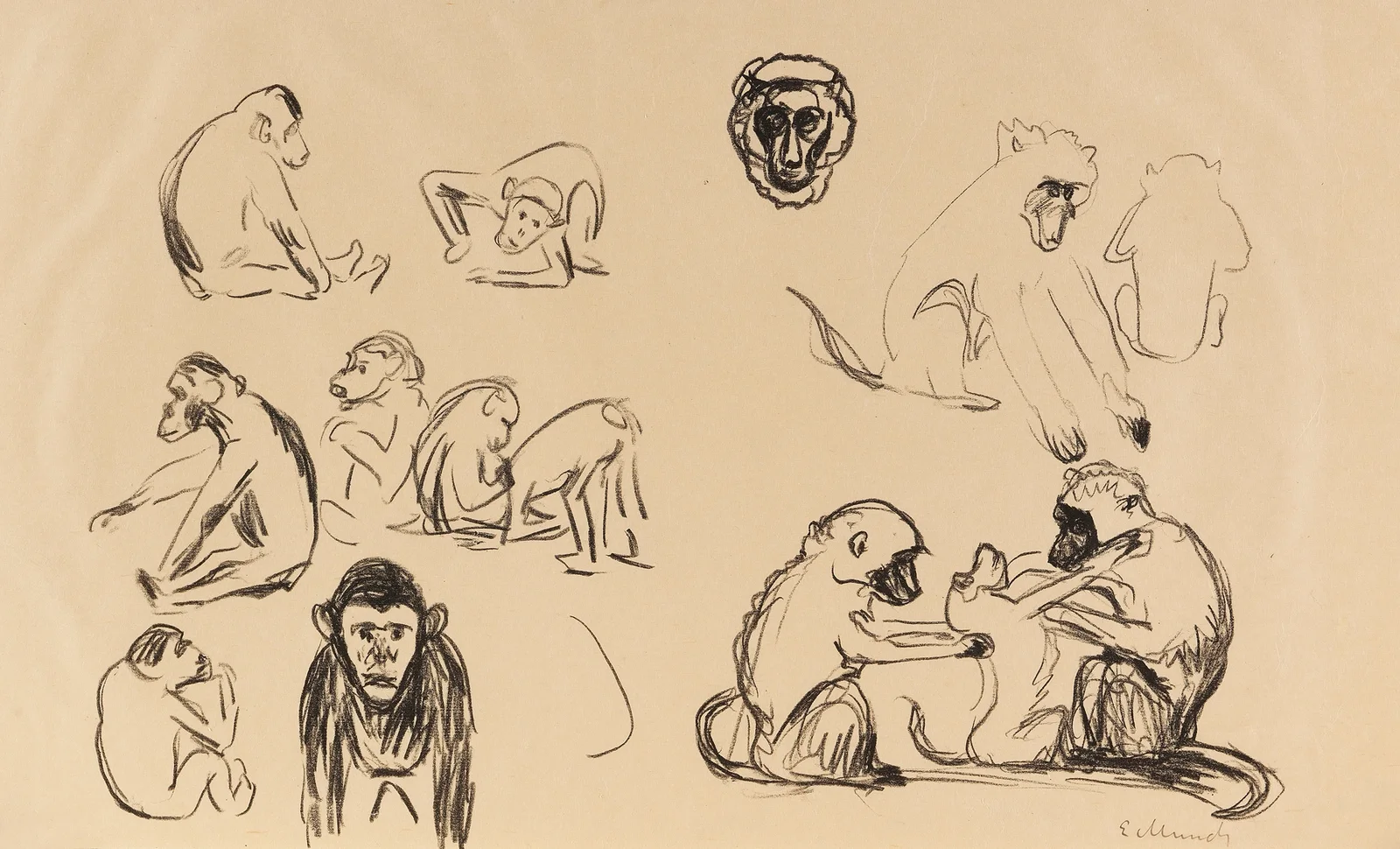 Affen I und II av Edvard Munch
