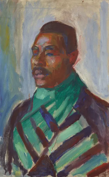 African with Green Scarf av Edvard Munch