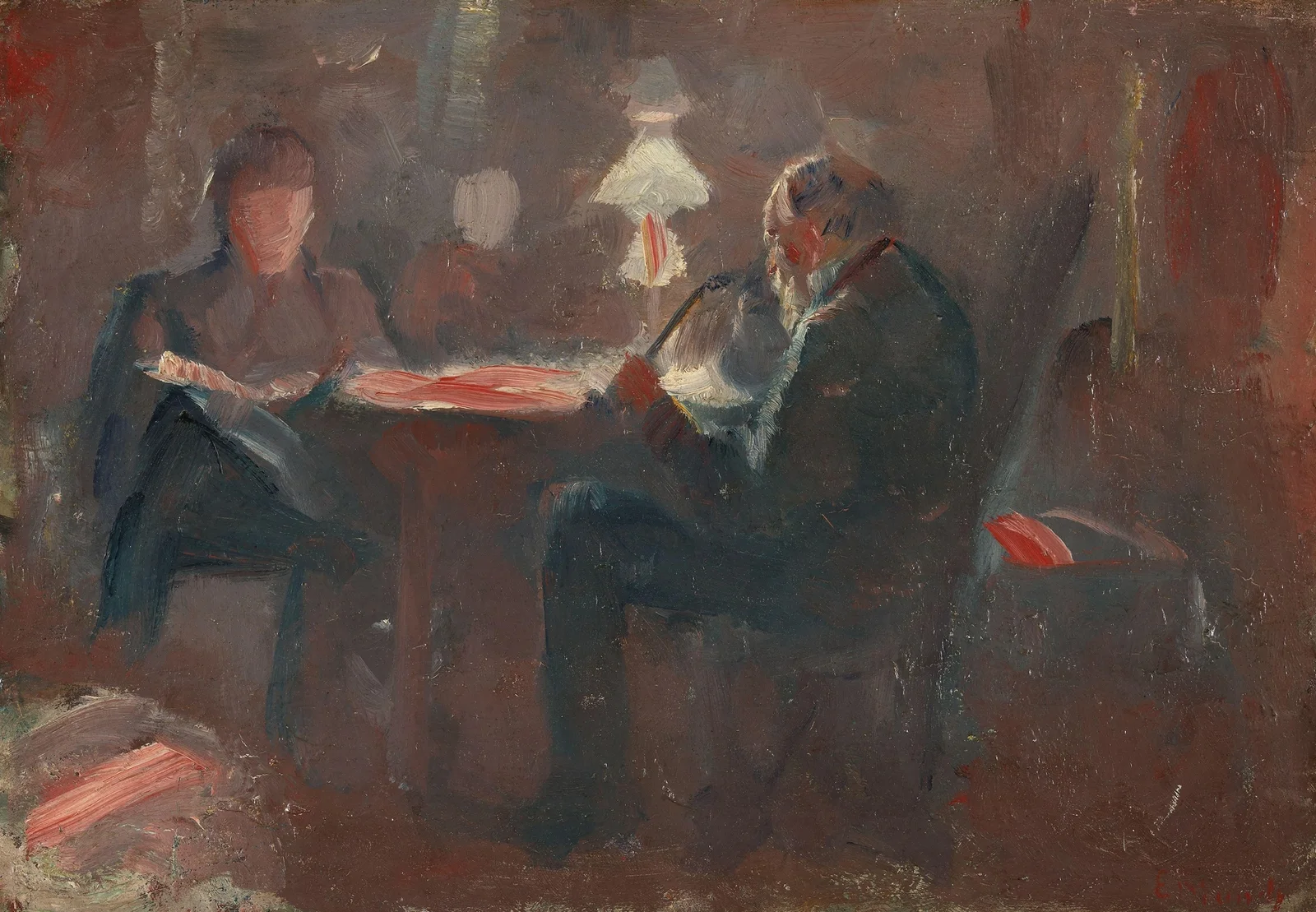 Around the Paraffin Lamp av Edvard Munch