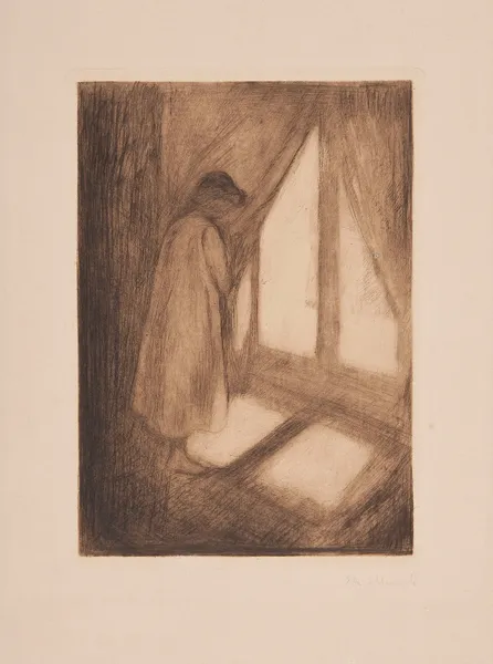 Das Mädchen am Fenster av Edvard Munch