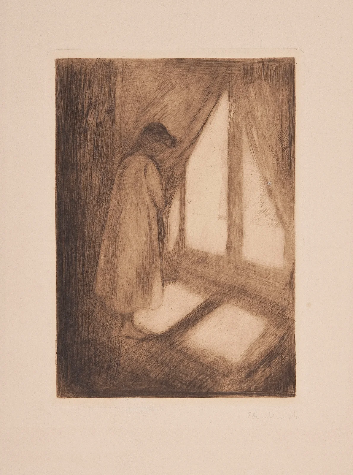 Das Mädchen am Fenster av Edvard Munch