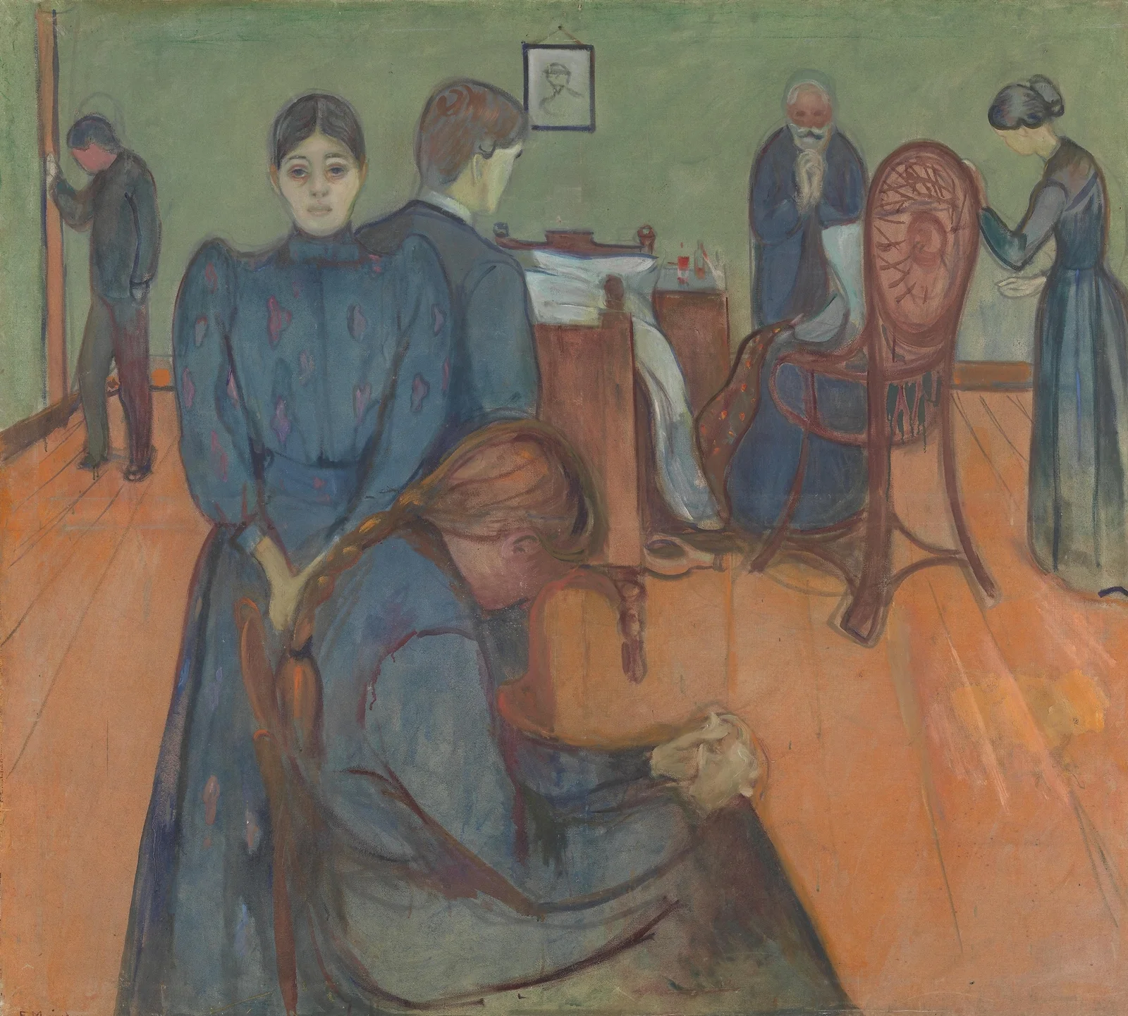 Death in the Sickroom, 1893 av Edvard Munch