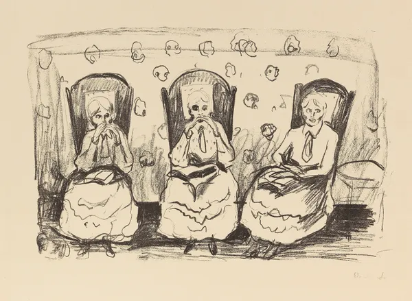 Drei alte Damen av Edvard Munch