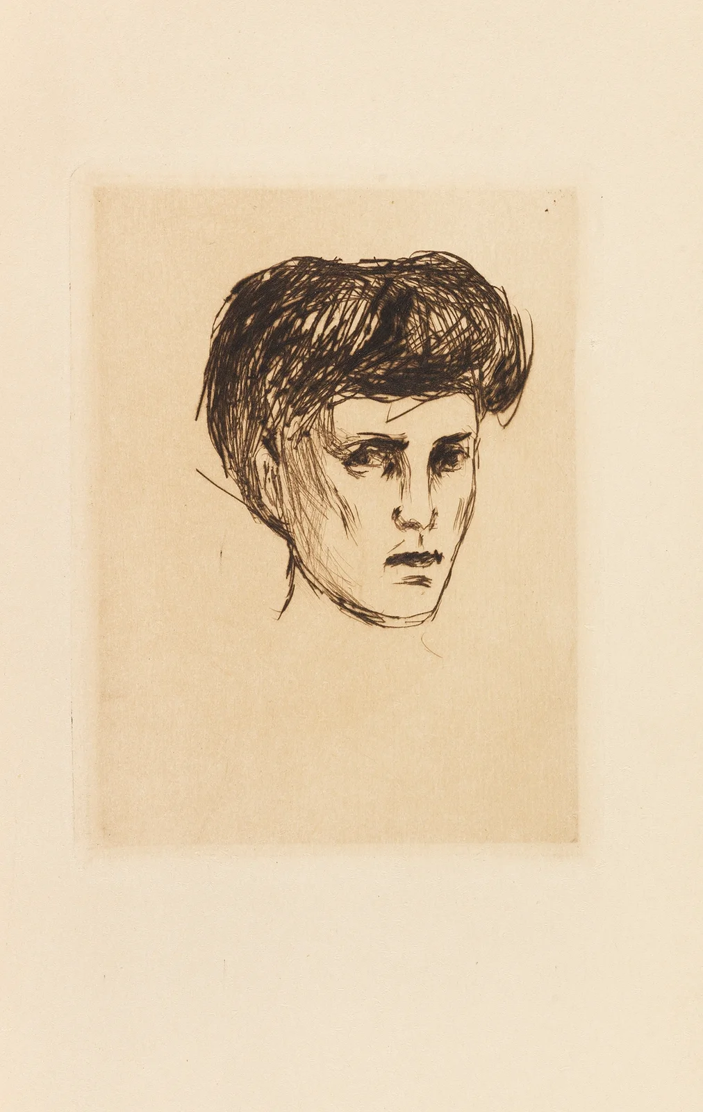 Frauenkopf av Edvard Munch