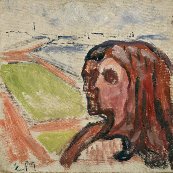 Head by Head in Landscape av Edvard Munch