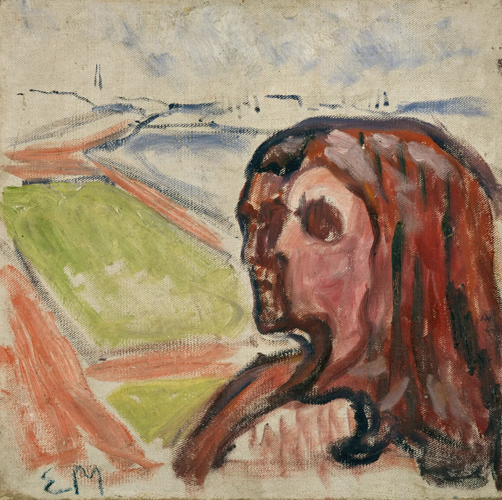 Head by Head in Landscape av Edvard Munch