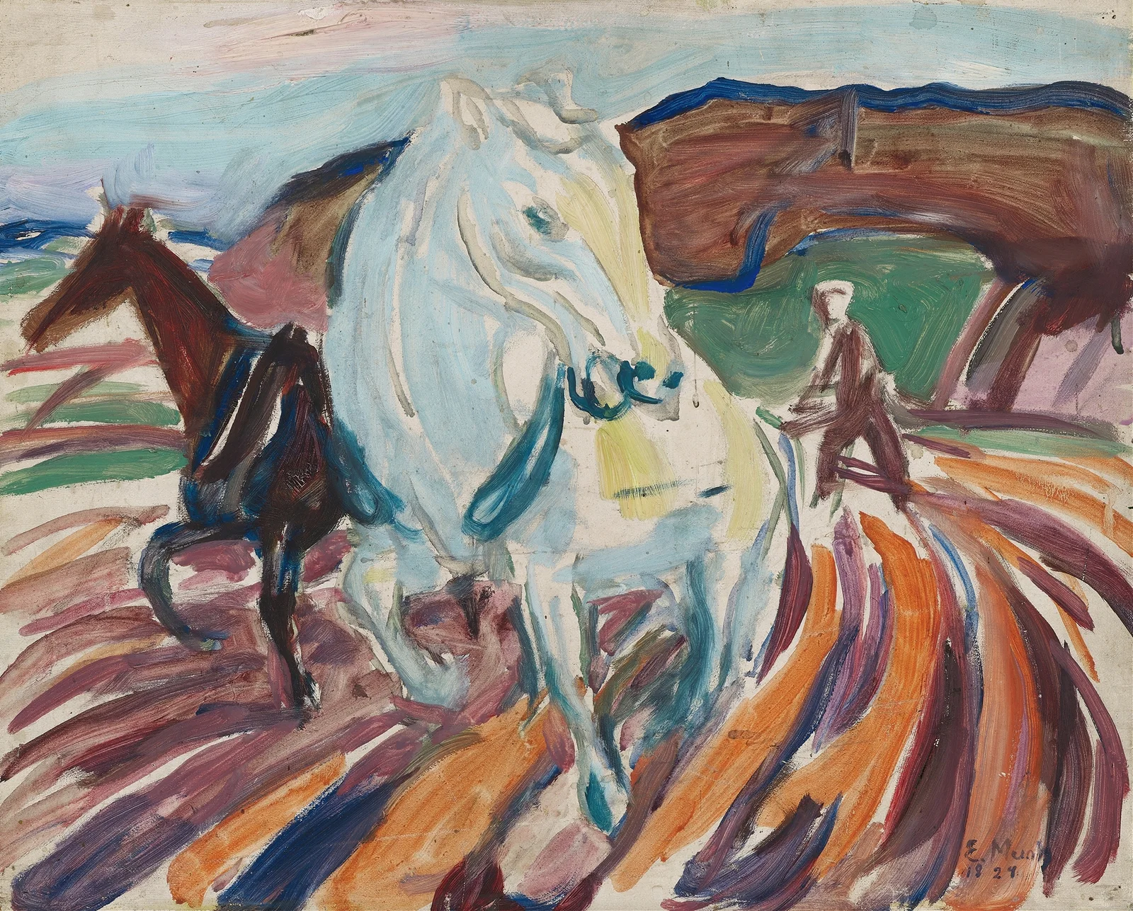 Horses Ploughing av Edvard Munch