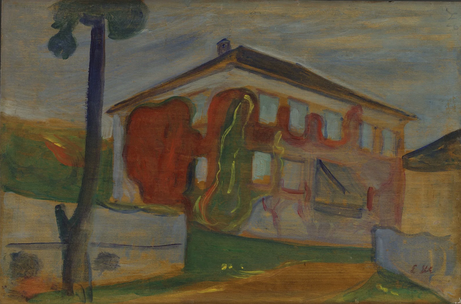 House with Red Virginia Creeper av Edvard Munch