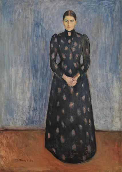 Inger in Black and Violet av Edvard Munch
