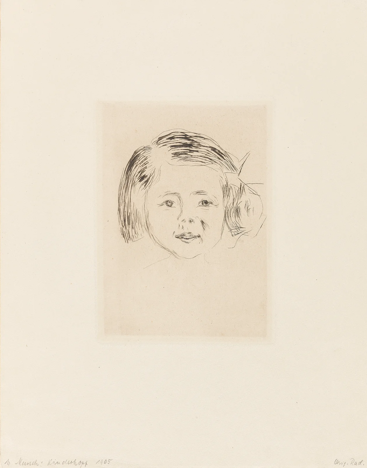 Kinderkopf; Herbert Esches Tochter av Edvard Munch