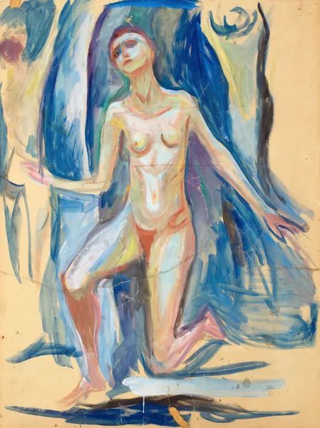 Kneeling Female Figure av Edvard Munch