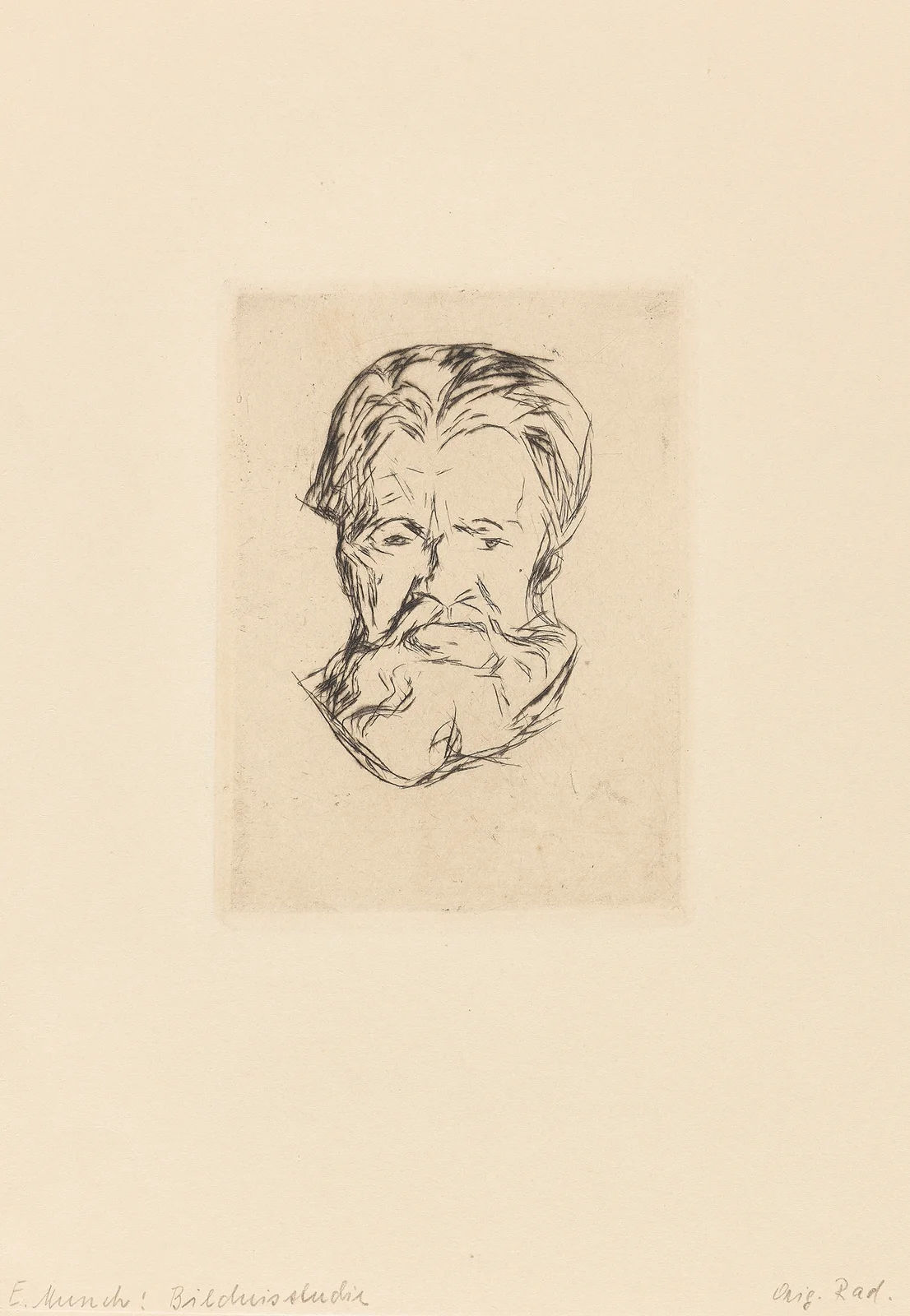 Männerkopf av Edvard Munch