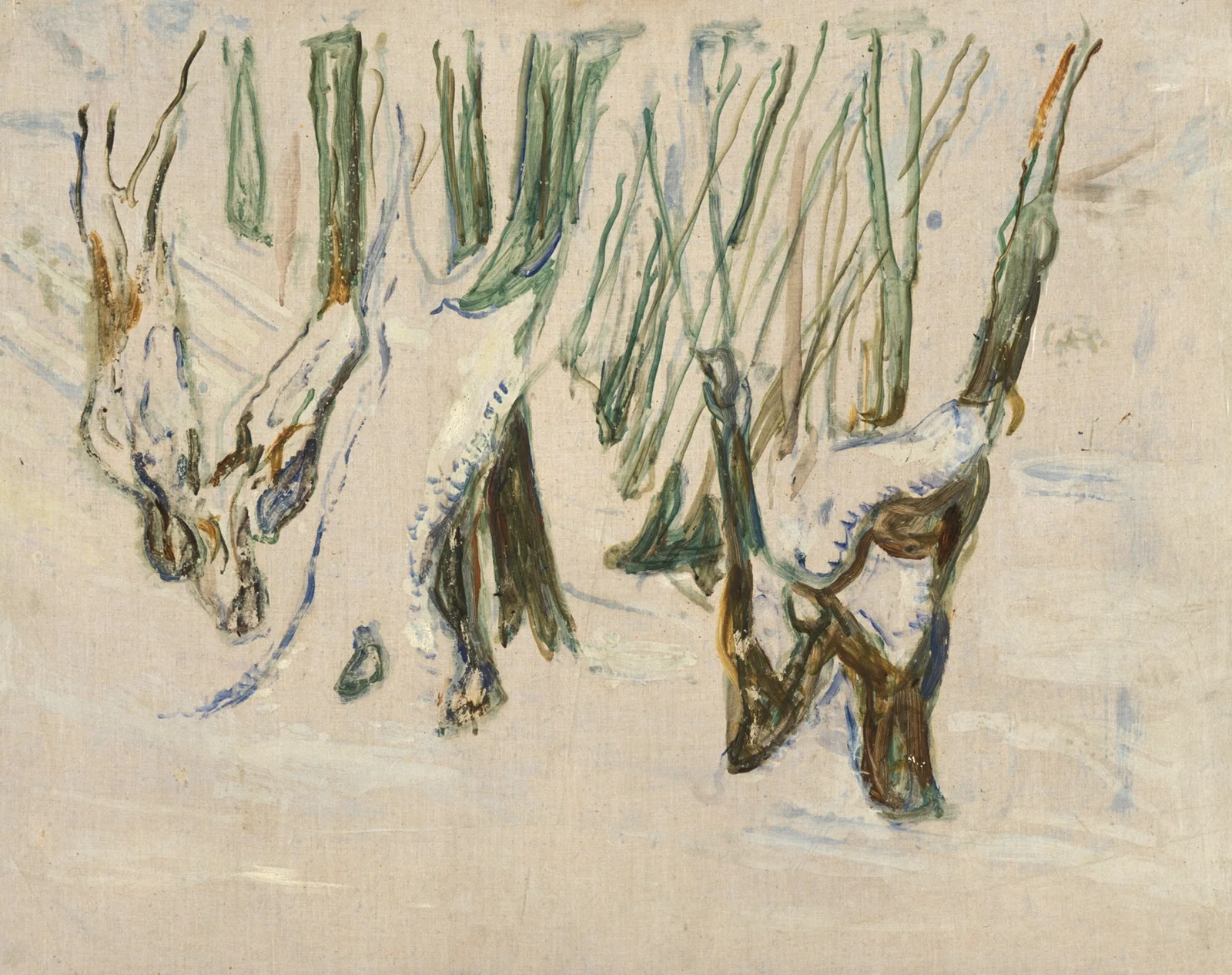 Rugged Trunks in Snow av Edvard Munch