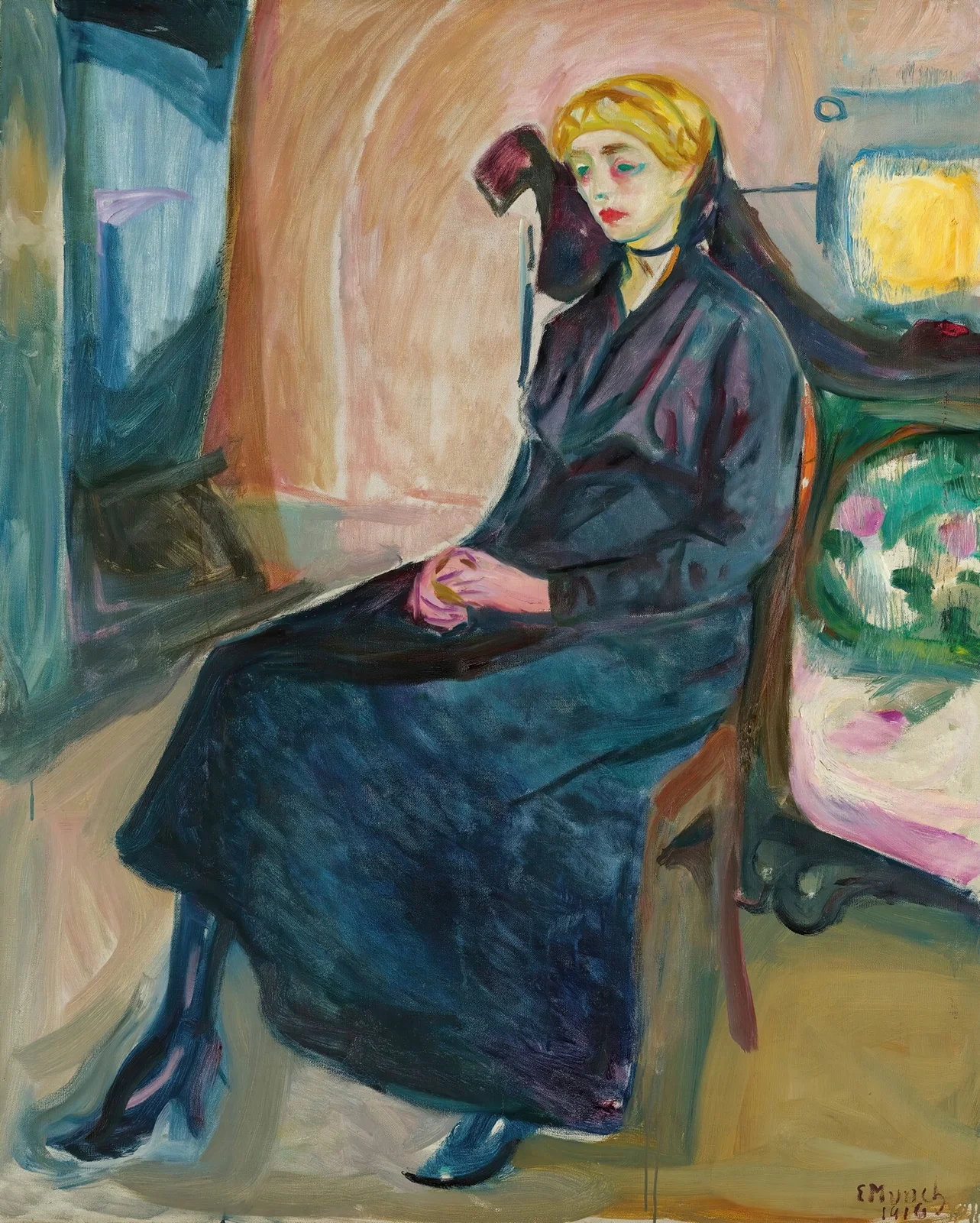 Sittende Ung Kvinne (Seated Young Woman), 1916 – nr 1 av Edvard Munch