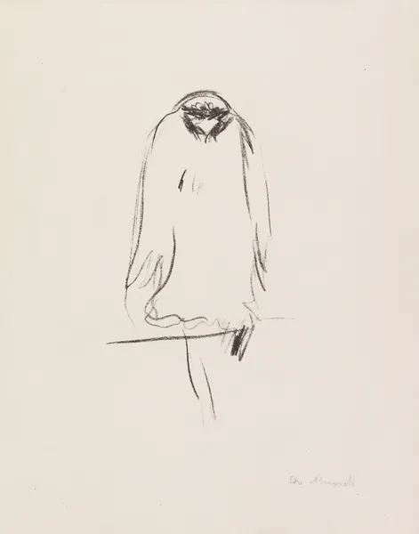 Sitzender Raubvogel. Adler av Edvard Munch