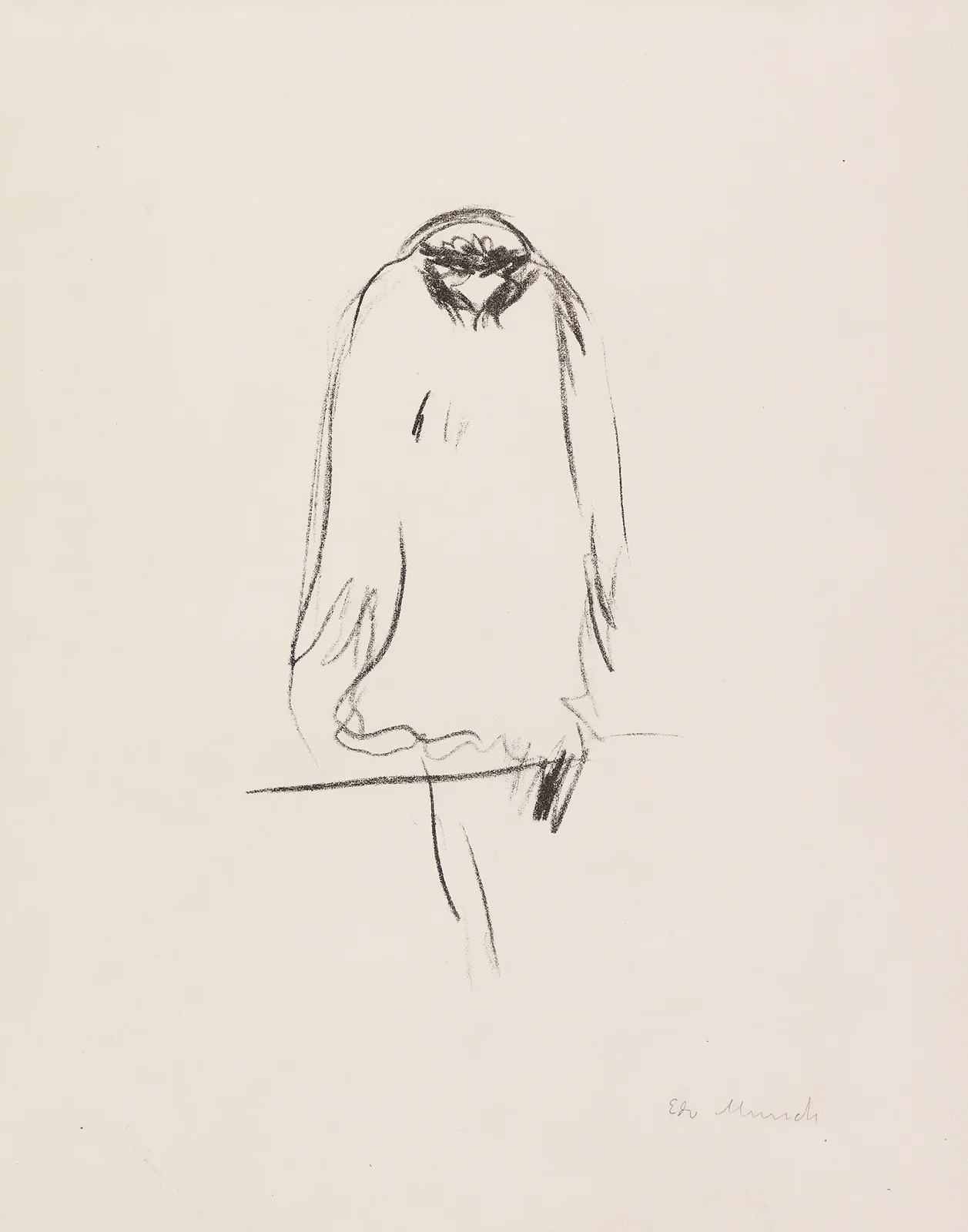 Sitzender Raubvogel. Adler av Edvard Munch