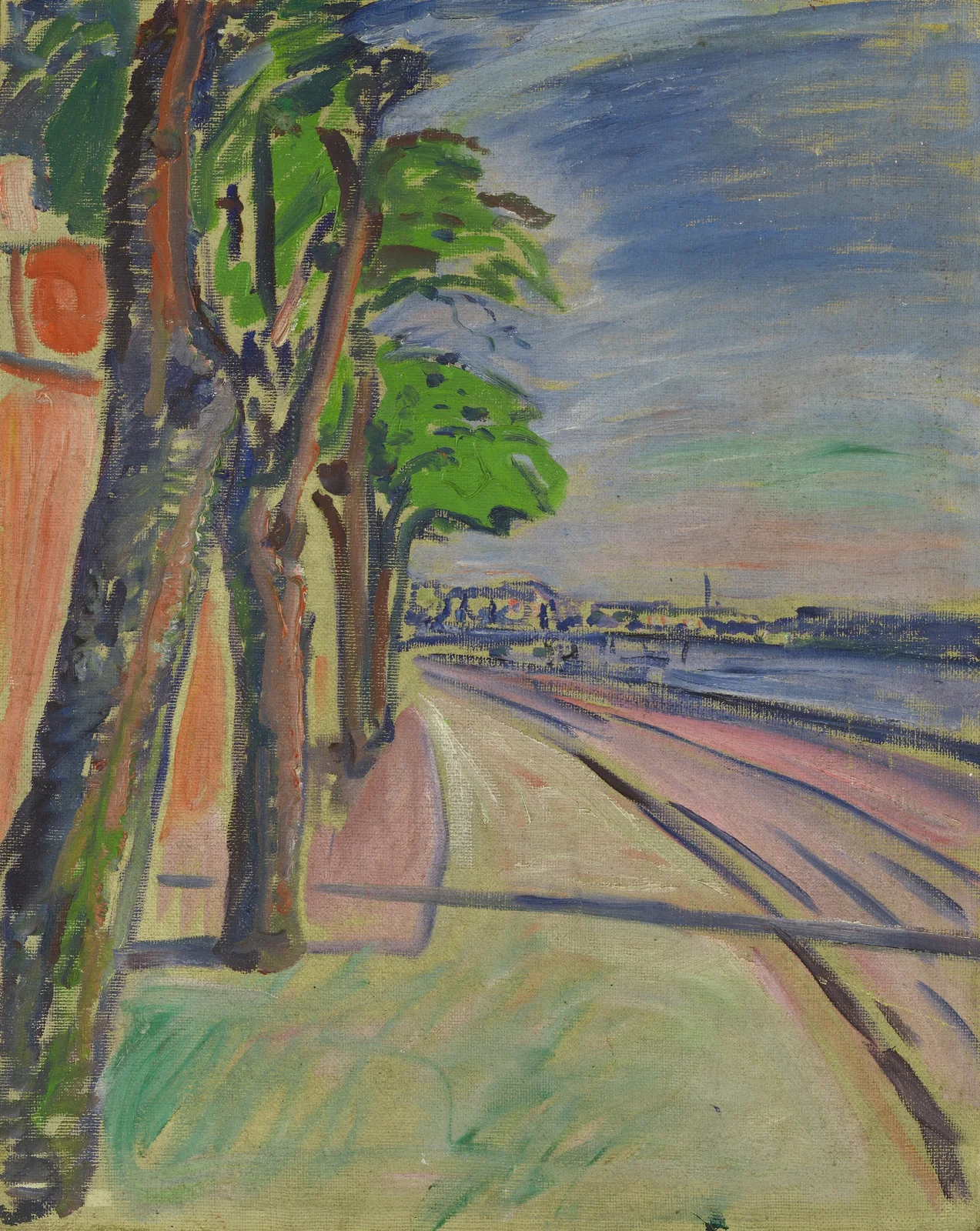 Trees By The Canal av Edvard Munch