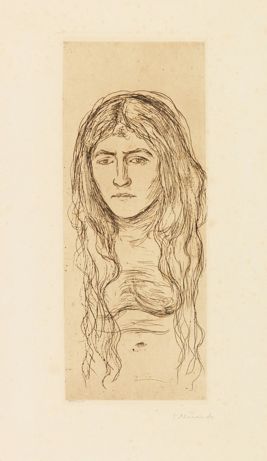 Weib mit langem Haar av Edvard Munch