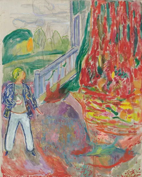 Woman By The Veranda Step av Edvard Munch