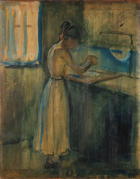 Young Woman Washing herself av Edvard Munch