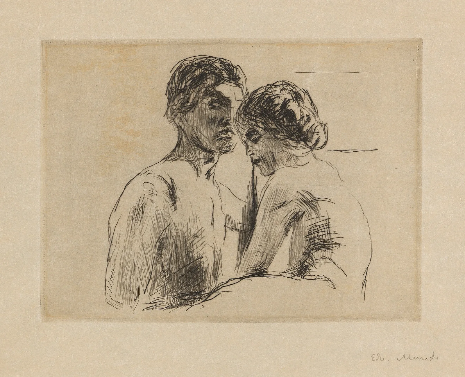 Zwei Menschen av Edvard Munch