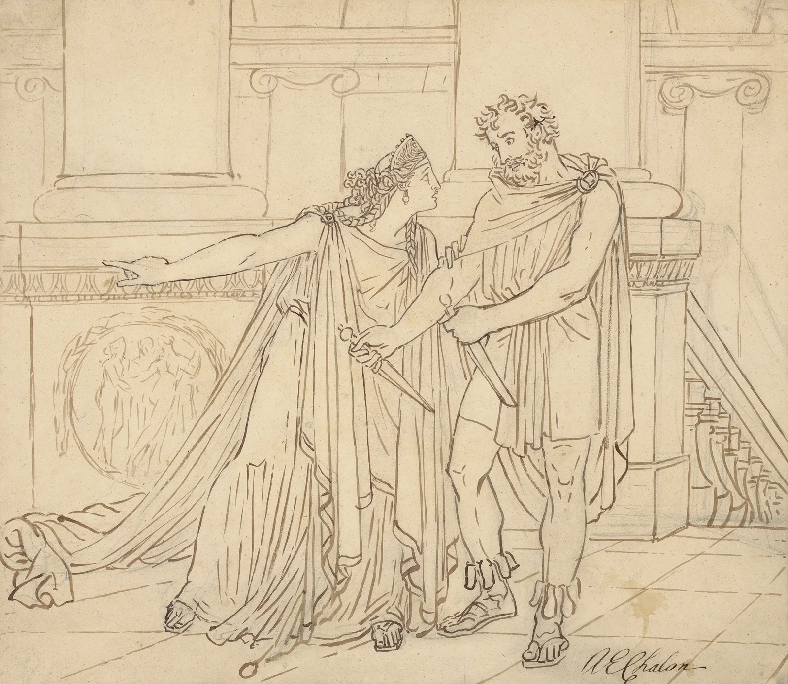 Macbeth II, 2 av Alfred Edward Chalon