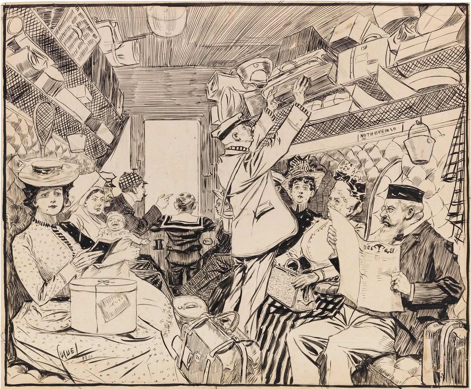 Eisenbahnabteil av Edward Cucuel