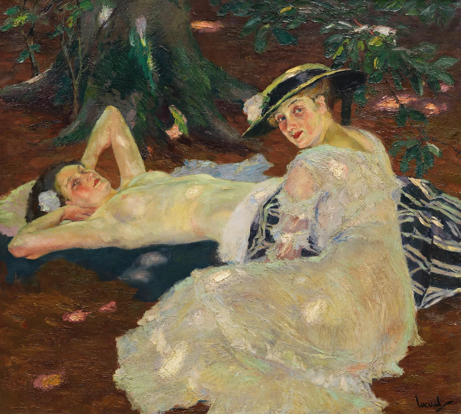 Hot Day (Two Ladies Beneath the Trees) av Edward Cucuel