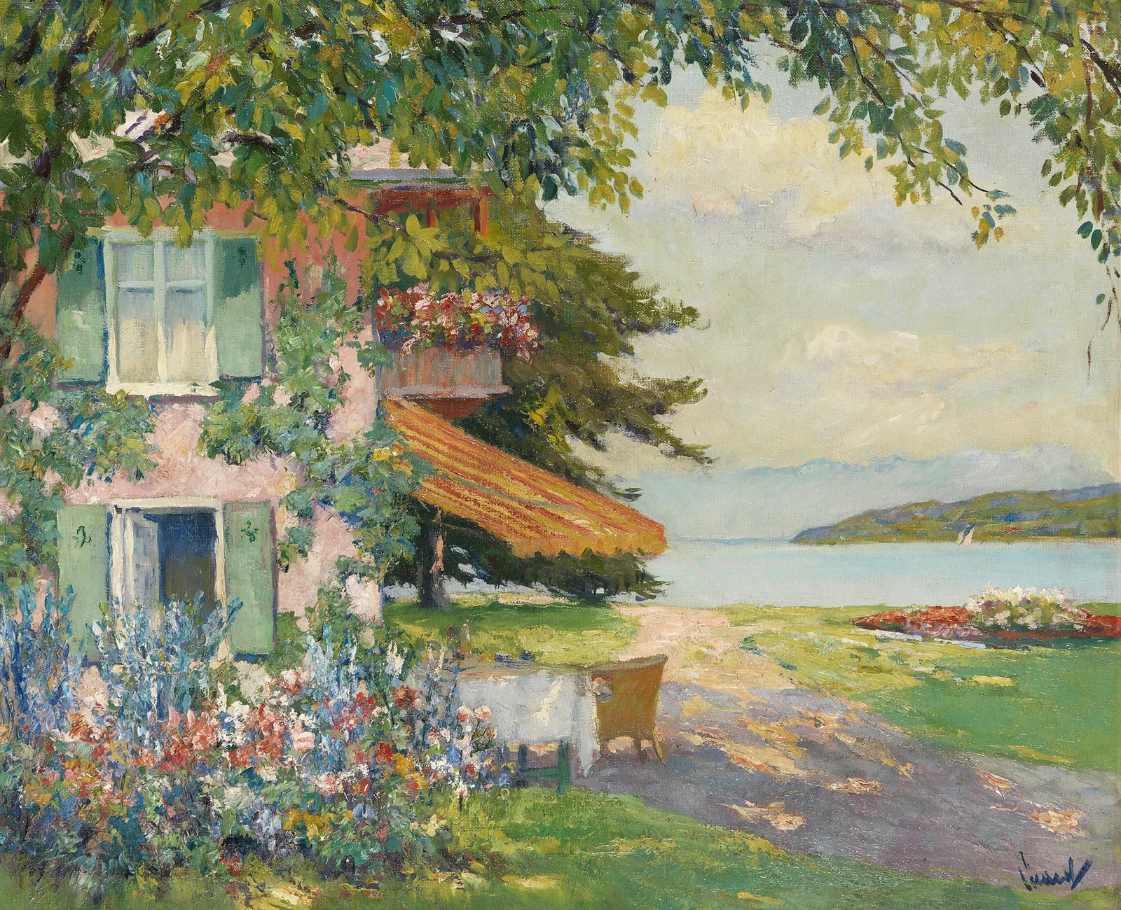 Spring Garden in Starnberg av Edward Cucuel