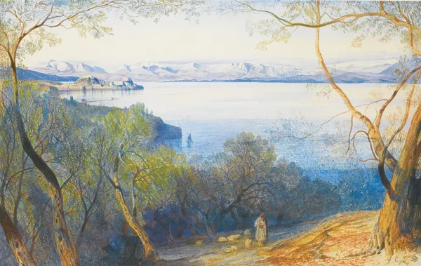 A Distant View Of The Citadel, Corfu av Edward Lear