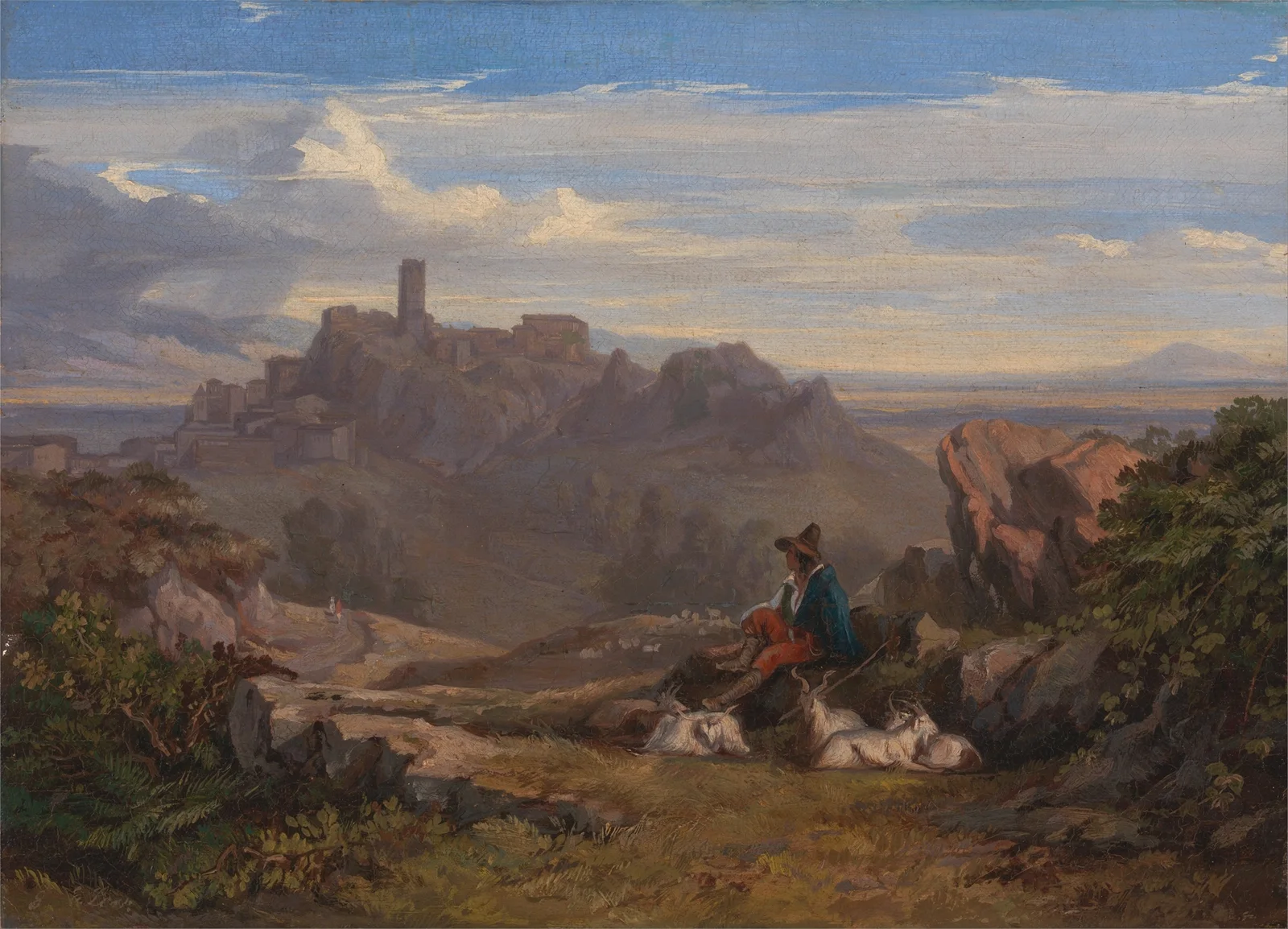 Landscape with Goatherd av Edward Lear