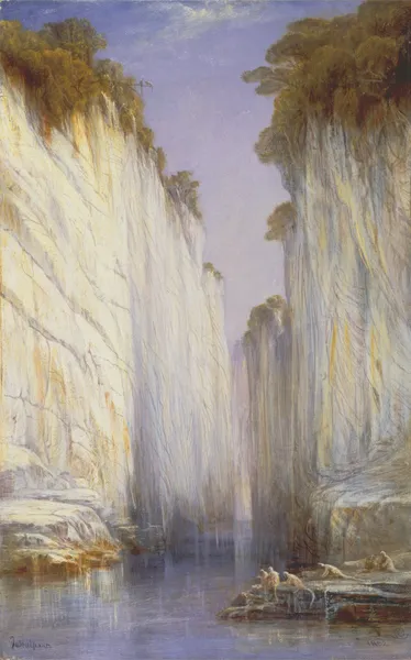 The Marble Rocks, Nerbudda Jubbolpore av Edward Lear