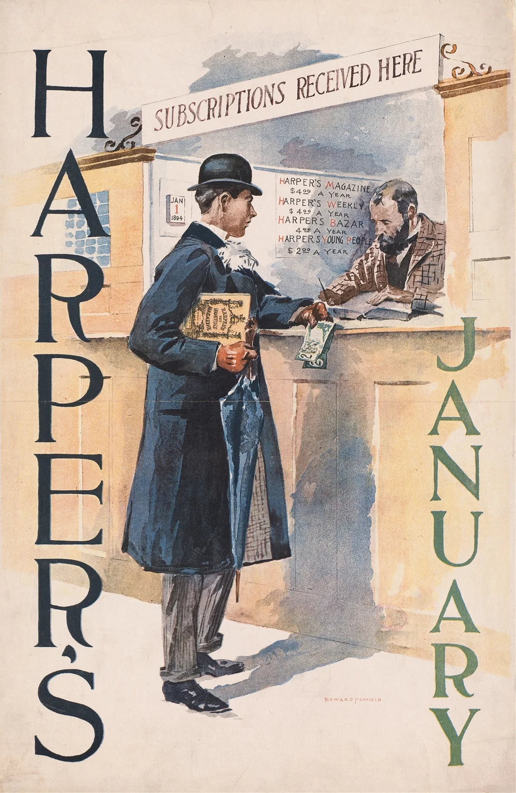 Harper’s January av Edward Penfield
