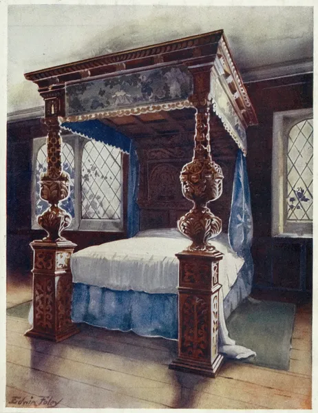 The littlecote bedstead. The property of Vincent Robinson, Esquire, F. S. A., Parnham, Dorset av Edwin Foley