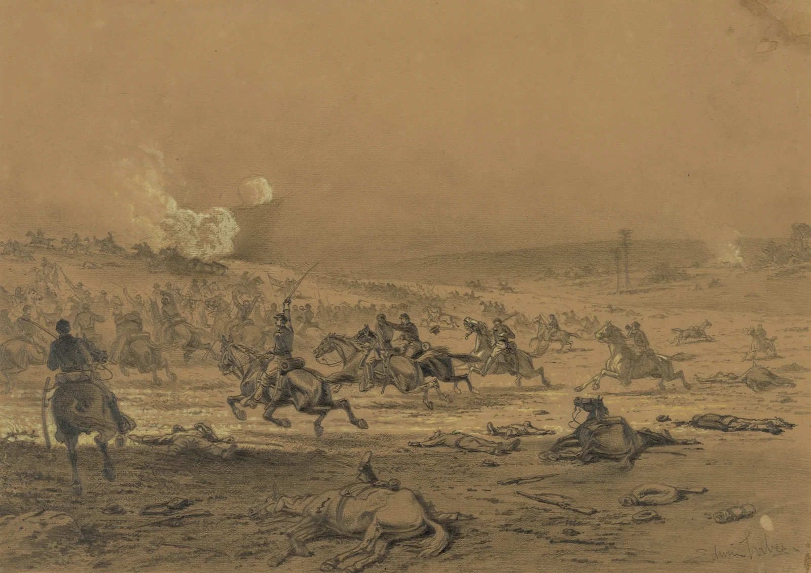 A cavalry charge av Edwin Forbes
