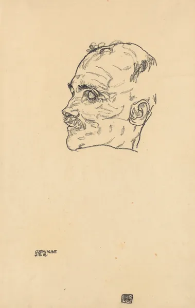 Gustav Klimt auf dem Totenbett av Egon Schiele