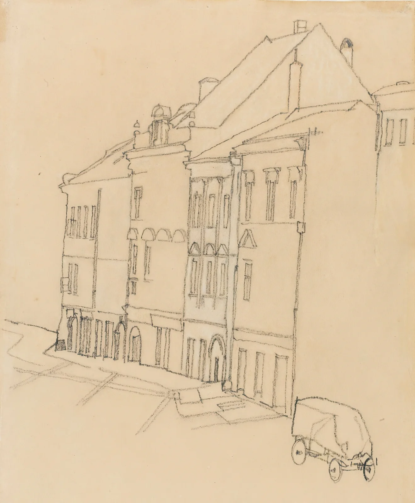 HÄUSER IN KRUMAU (HOUSES IN KRUMAU) av Egon Schiele