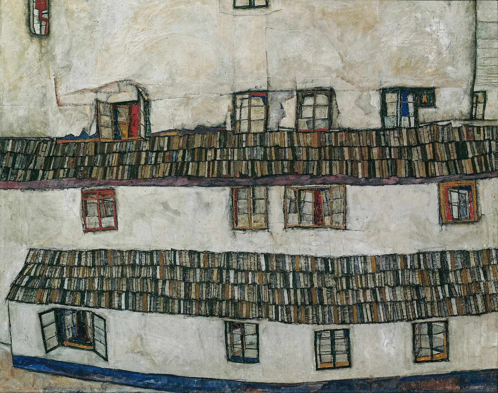 House wall (window) av Egon Schiele