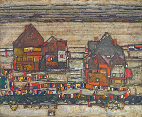 Houses With Laundry (Suburb II) av Egon Schiele