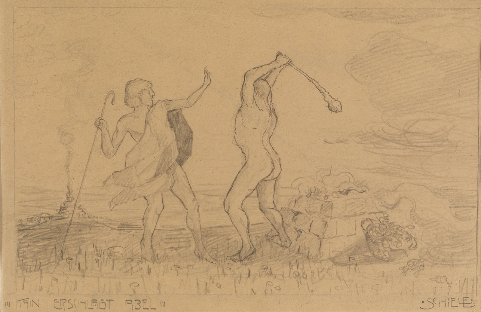 Kain erschlägt Abel av Egon Schiele