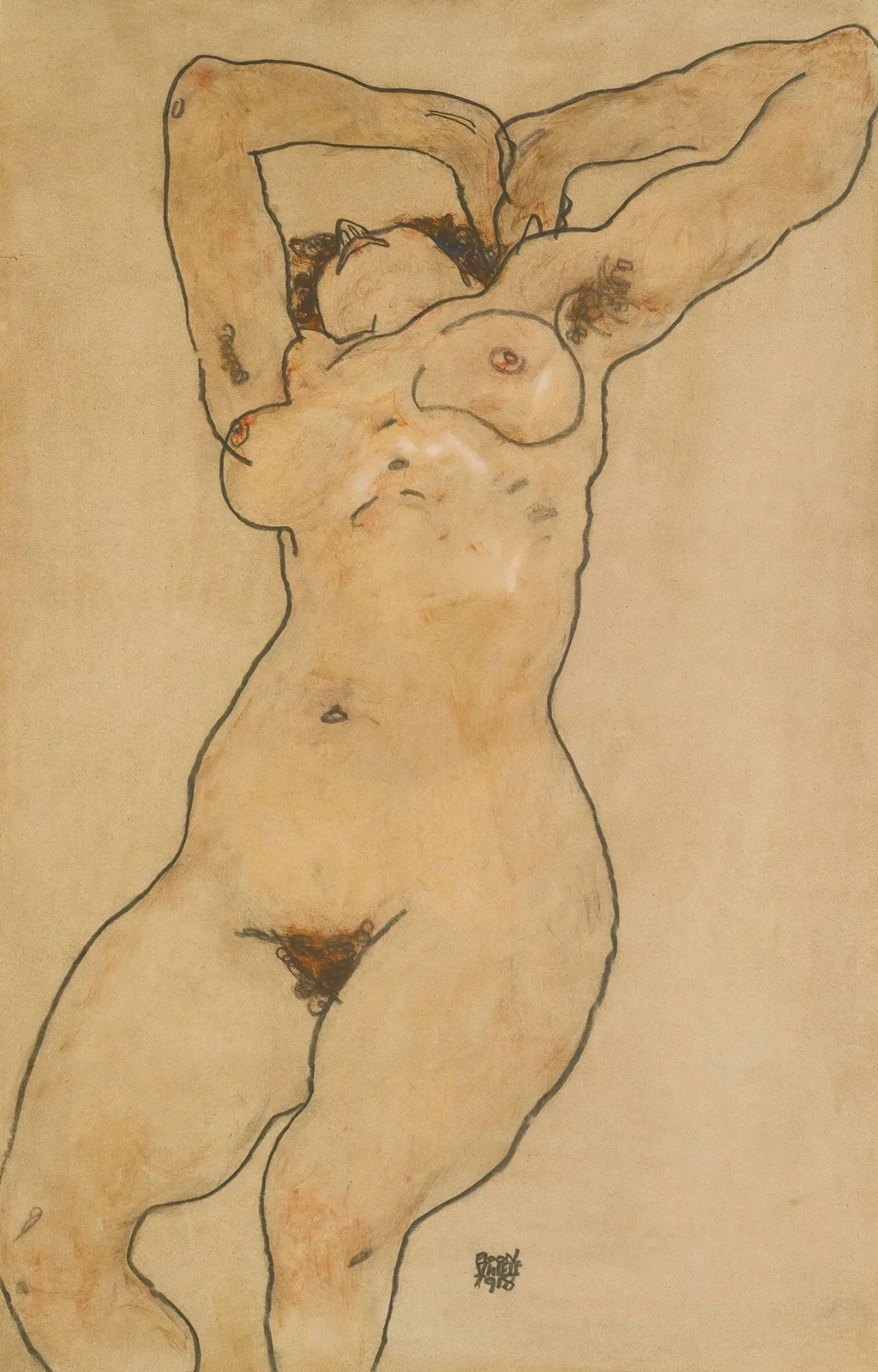 Liegende (Reclining Nude) av Egon Schiele