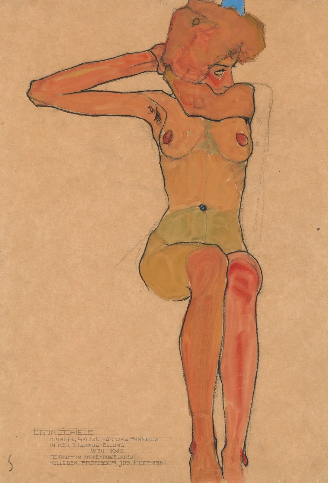 Mädchenakt (Gertrude) av Egon Schiele
