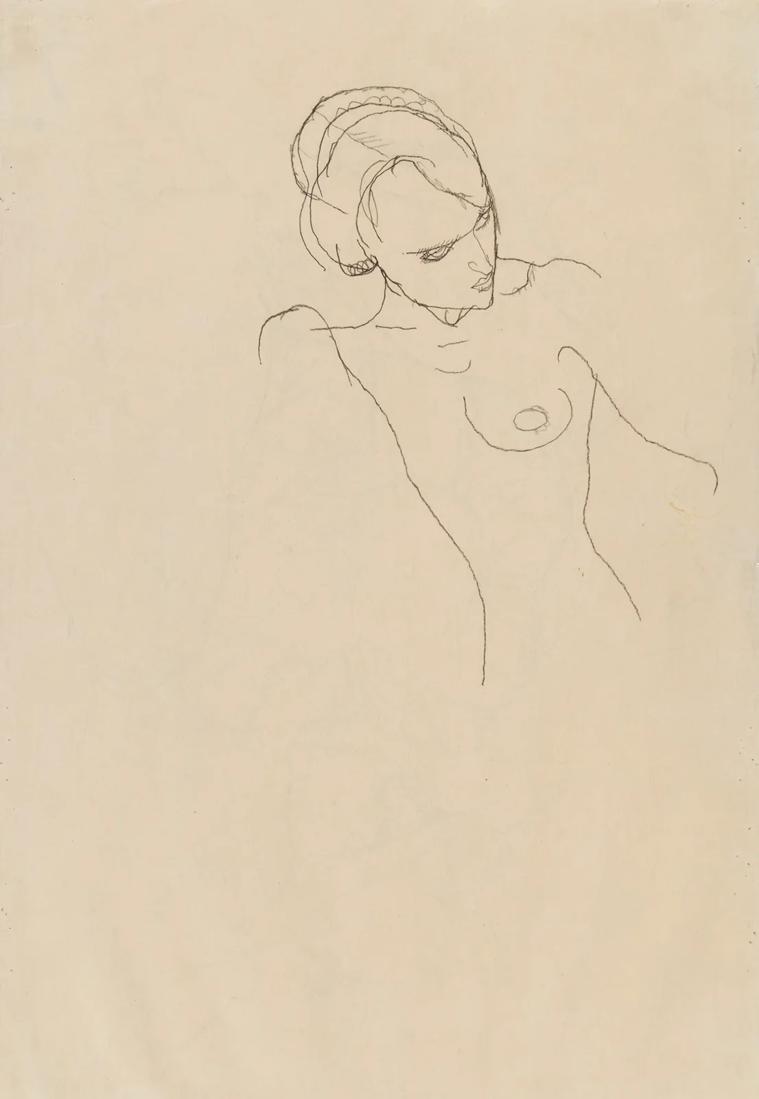 Mädchenakt (Nude Girl) av Egon Schiele