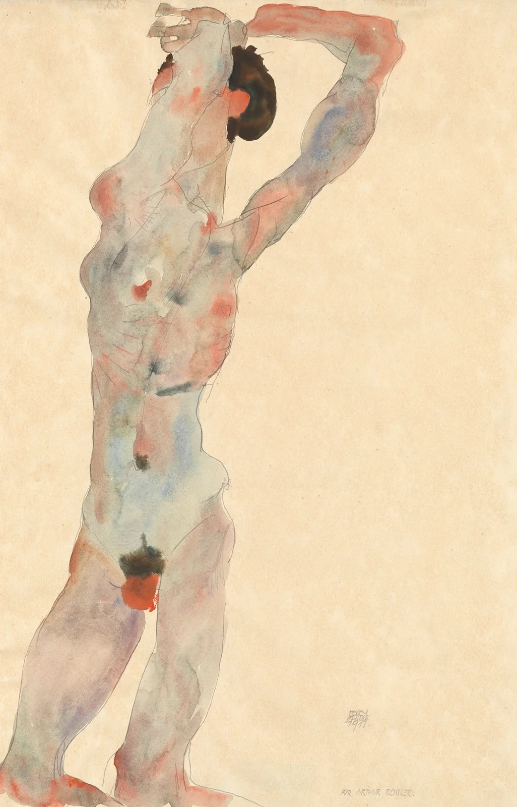 Männlicher Akt av Egon Schiele