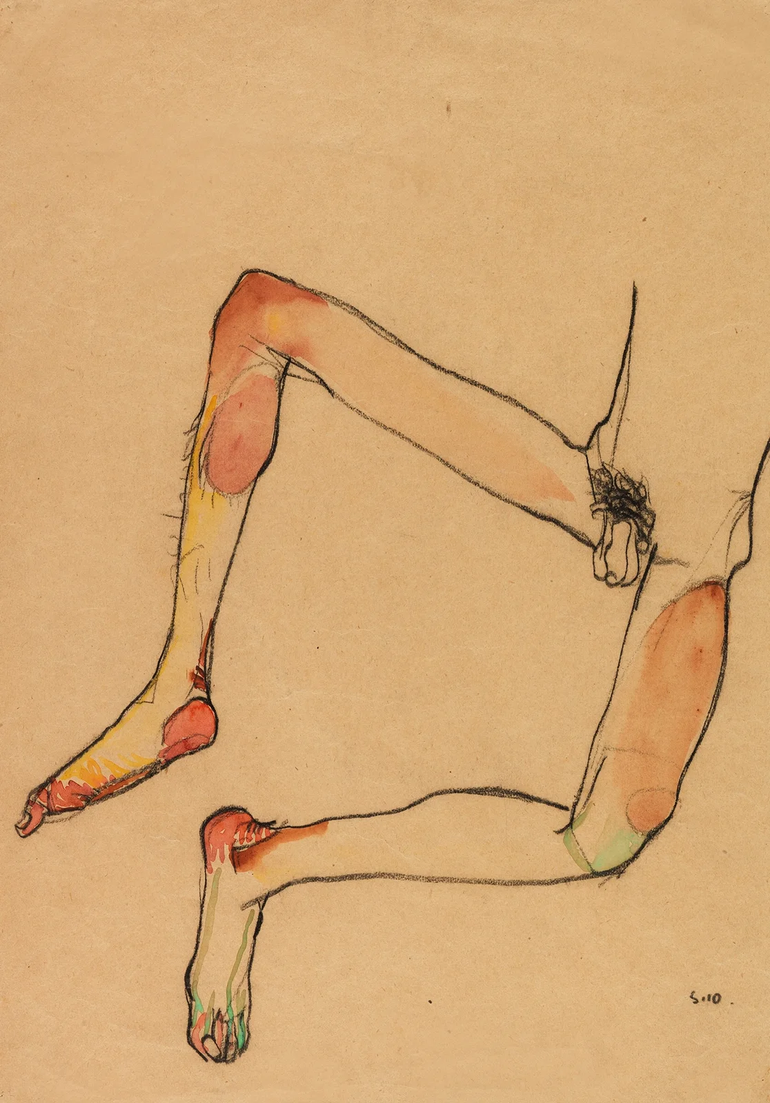Männlicher Unterleibstorso av Egon Schiele